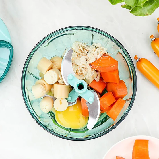 0065_5_blades_handy_chopper  Manual Stainless Steel Compact Extra Sharp Hand Held Vegetable Chopper/Slicer with 5 Blades