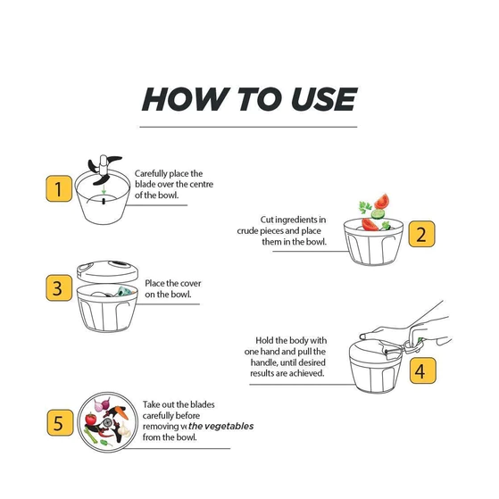 0065_5_blades_handy_chopper  Manual Stainless Steel Compact Extra Sharp Hand Held Vegetable Chopper/Slicer with 5 Blades