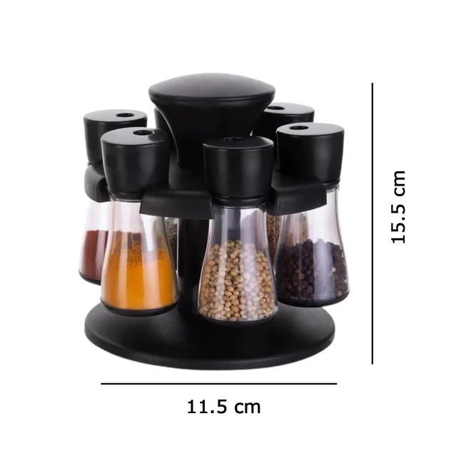 0097_8pc_spicerack Revolving Plastic Spice Rack Masala Organiser (8 Pcs)