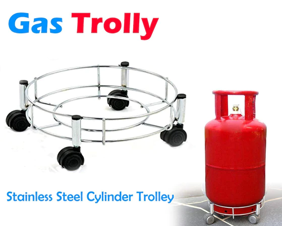 0118_steel_gas_trolley Stainless Steel Gas Cylinder Trolley