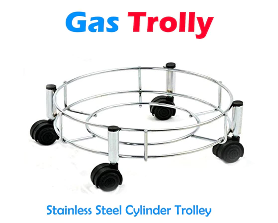 0118_steel_gas_trolley Stainless Steel Gas Cylinder Trolley