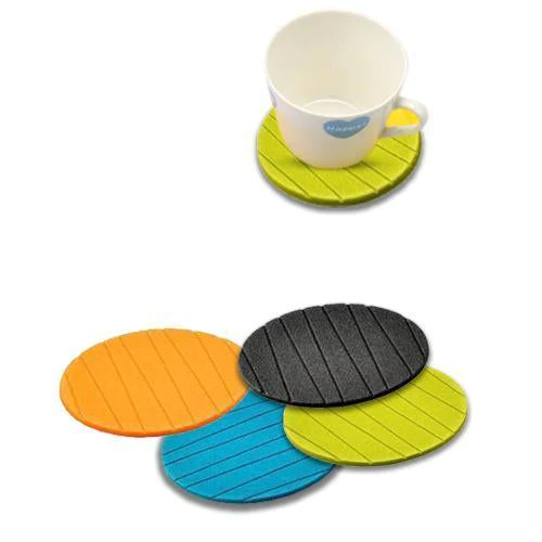 0129_6pc_coster Useful Round Shape Plain Silicone Cup Mat Coaster Drinking Tea Coffee Mug Wine Mat for Home