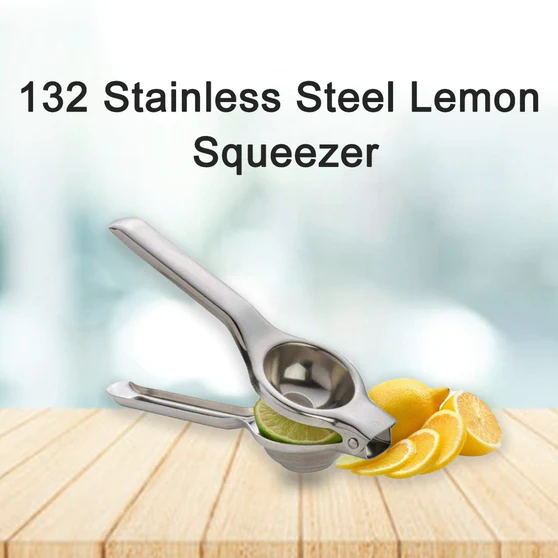0132_steel_lemon_squeez Stainless Steel Lemon Squeezer