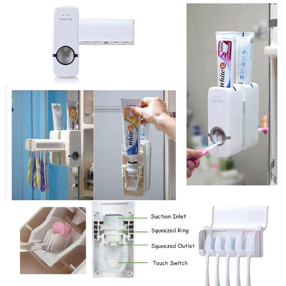 0174_tooth_dispenser Toothpaste Dispenser & Tooth Brush Holder