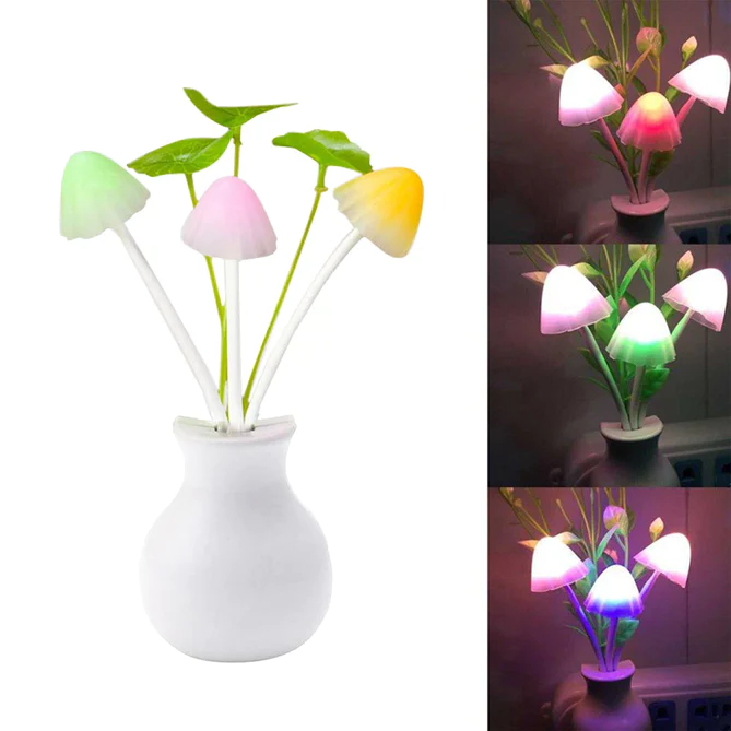 0217_premium_mushroom_flower LED Dream Night Light, Auto ON/Off Sensor Mushroom Lamp (Multicolor)