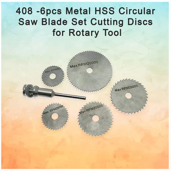 0408_hss_saw_6pc  Metal HSS Circular Saw Blade Set Cutting Discs for Rotary Tool