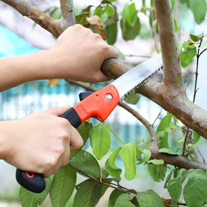 0464l_folding_saw FOLDING SAW FOR TRIMMING, PRUNING, CAMPING. SHRUBS AND WOOD