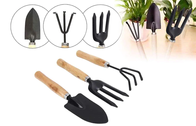 0542_big_gardening_tool_3pc  Gardening Tools - Hand Cultivator, Small Trowel, Garden Fork (Set of 3)