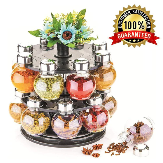 0069_spice_rack_16_pieceMultipurpose Revolving Plastic Spice Rack Set (16pcs)