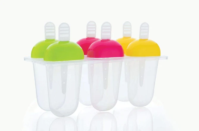 0737_ice_candy_maker6 Pcs Multicolor Polypropylene Ice Mold, Kulfi Maker/Stick/Cream/Candy Color Assorted