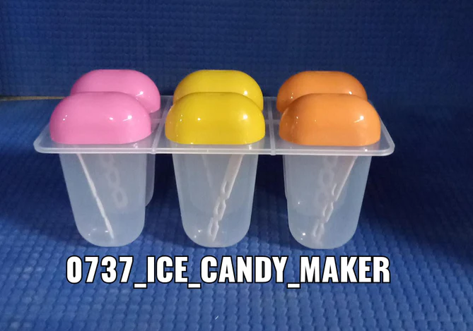0737_ice_candy_maker6 Pcs Multicolor Polypropylene Ice Mold, Kulfi Maker/Stick/Cream/Candy Color Assorted