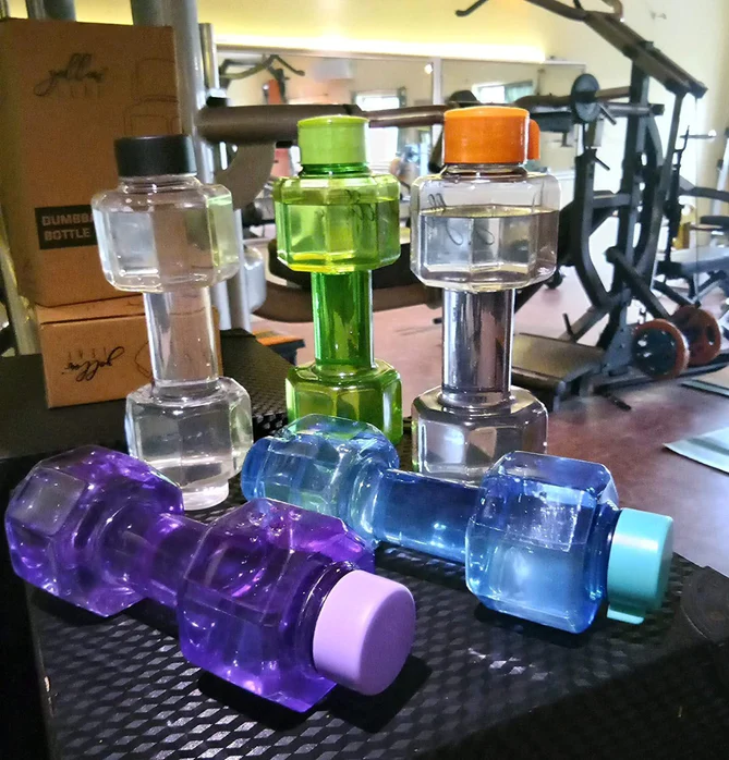 0754A Unbreakable Plastic dumbbell Shape Water Bottle
