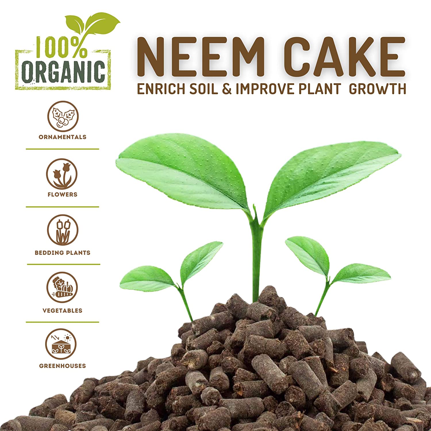 6077 SDFindia pure & Organic Neem Cake Powder  (1kg )(SDF1NCP)(6077_Neem cake_1kg)