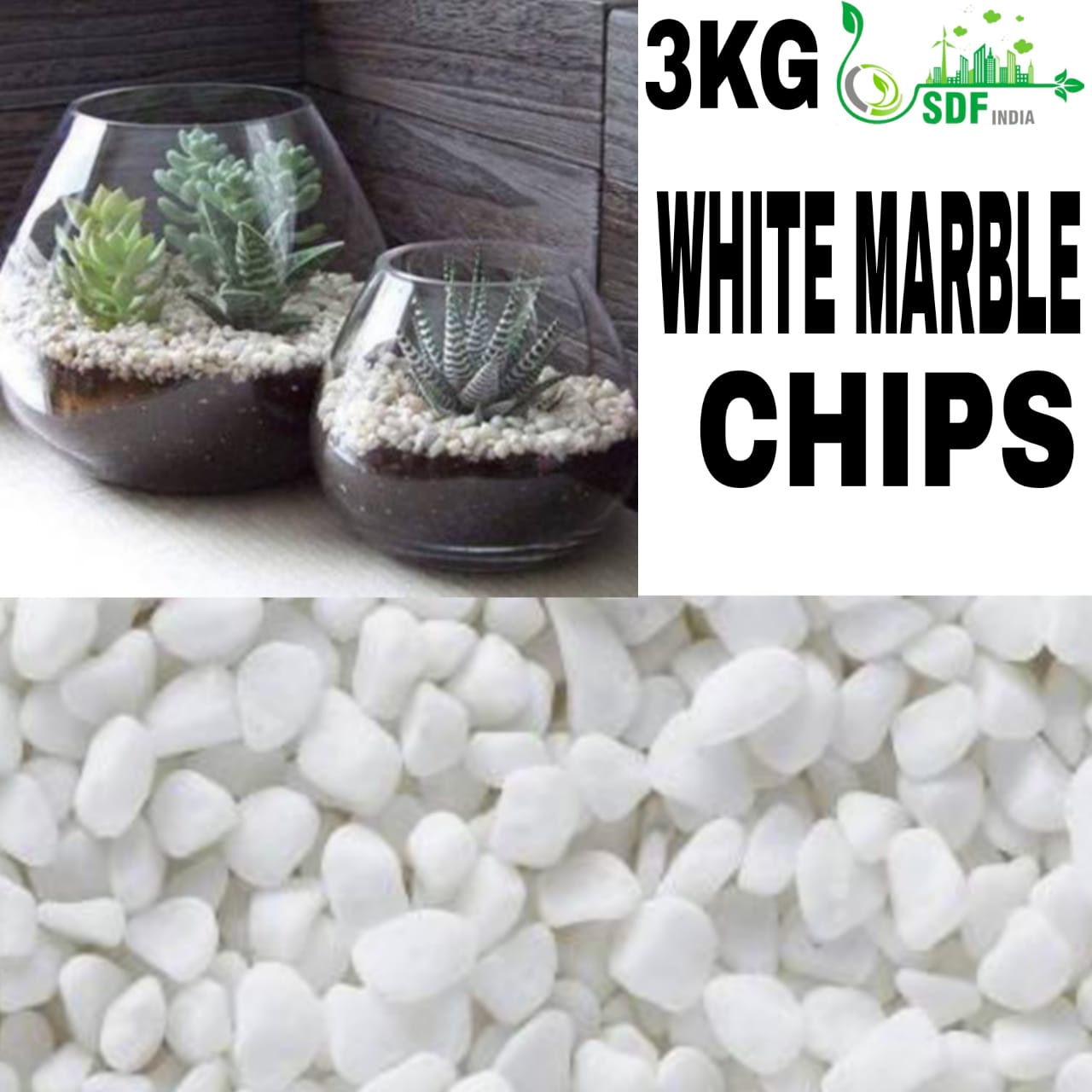 WHITE MARBLE CHIPS 3kg