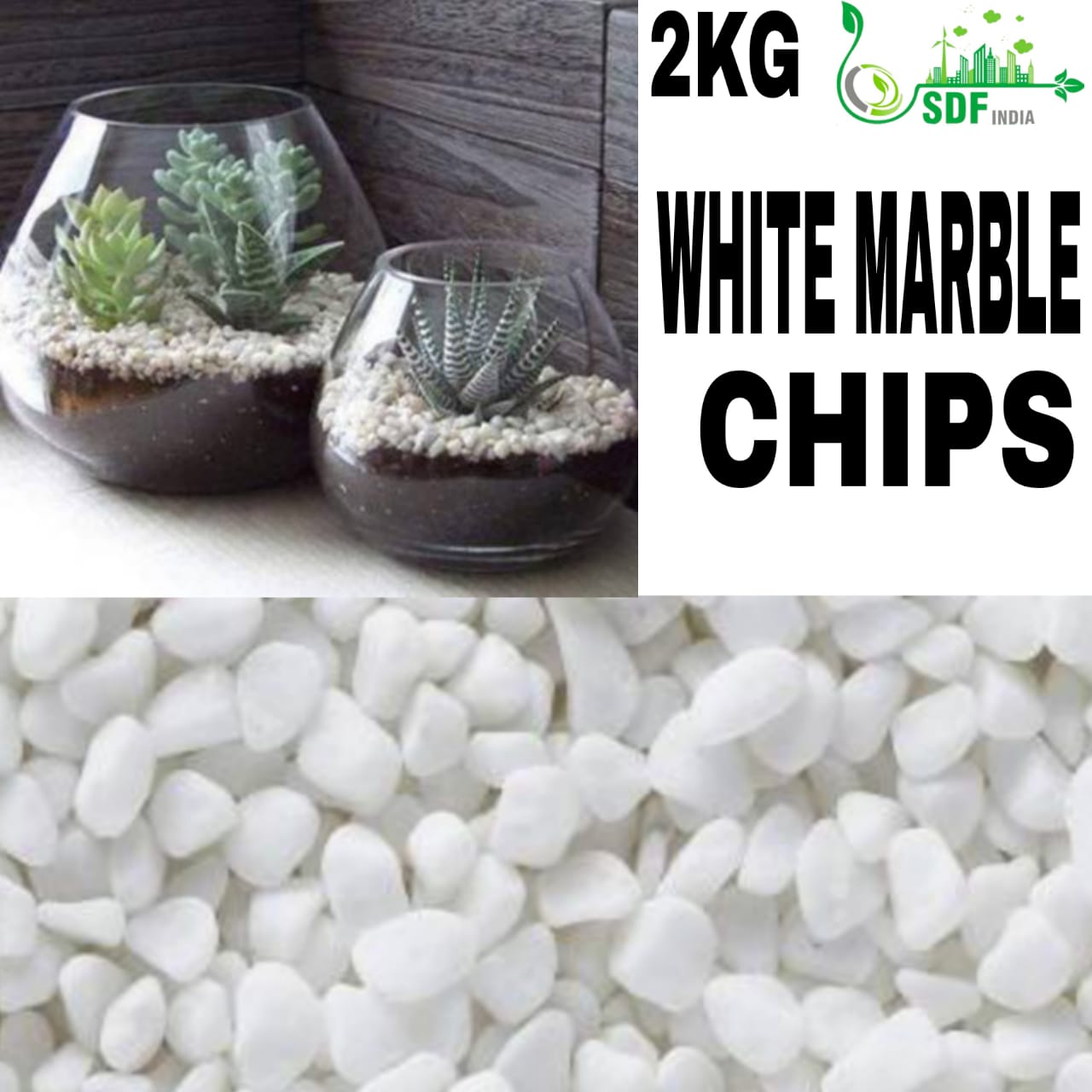 WHITE MARBLE CHIPS 2kg