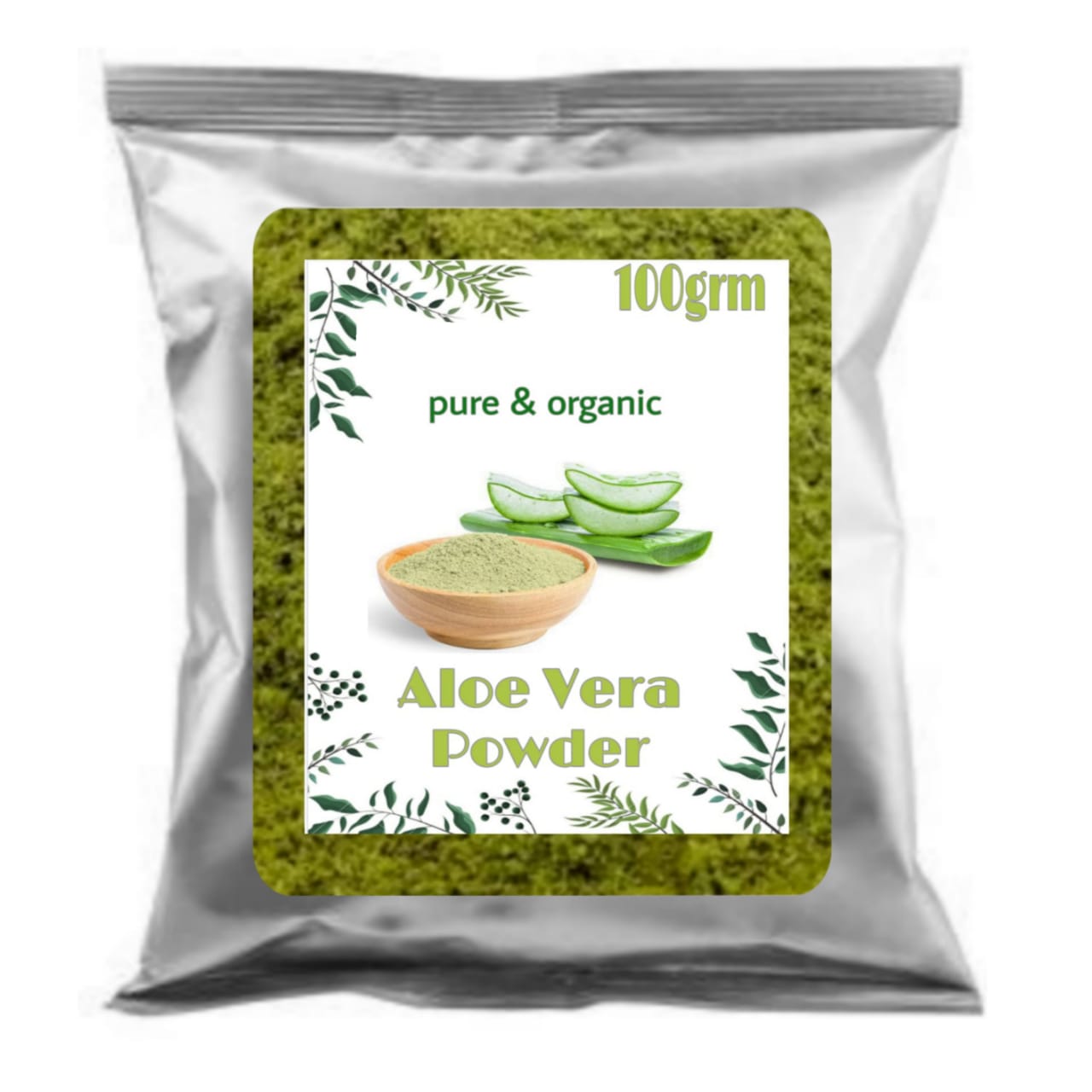  100% Natural & Organic Aloe Vera Powder (100gm)  for moisturizing, healing, soothing Face Pack/Hair Care for Healthy Hair & Growth