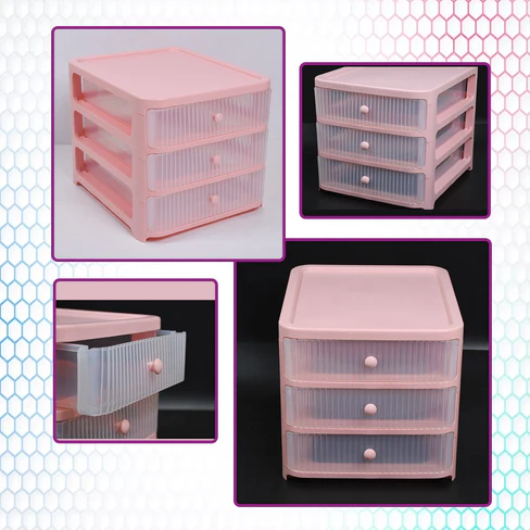 1141 Desktop Storage Box Transparent Small Drawer Desk Plastic Mini Storage Box Rabbit Stationery Storage Box