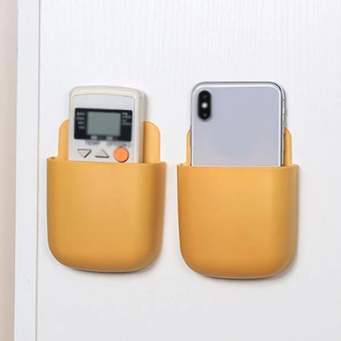 1374 Wall Mounted Storage Case with Mobile Phone Charging Port Plug Holder - Pack of 4 Pcs