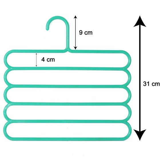 1688 Multipurpose Multi-Layer 5-in-1 Plastic Hanger Clothes Organiser