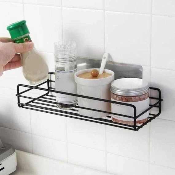1764_1_layer_soap_rack  Multipurpose Wall Mount Metal Bathroom Shelf and Rack for Home and Kitchen.