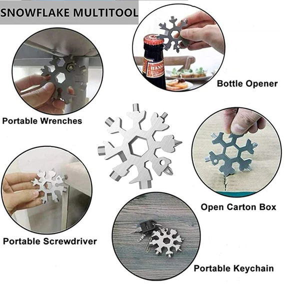 1787_18in1_snowflake_tool Snowflake Multi-Tool Stainless Steel Snowflake Bottle Opener