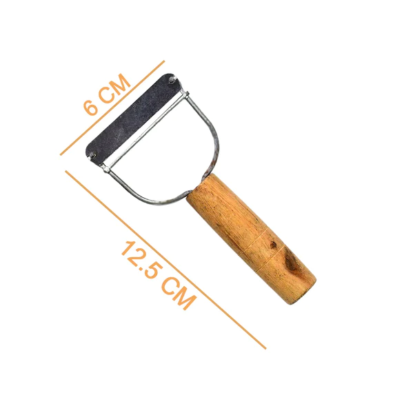 2113 Wooden Handle Metal Vegetable Cutter, Peeler, Slicer.