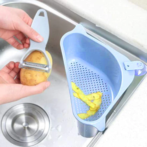2119_triangle_sink_drainer Triangular Multi Functional Drainer Shelf Sink Storage Holder