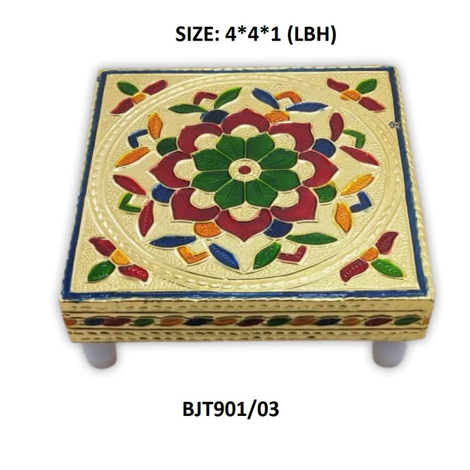 2122_wooden_bajot Multipurpose Traditional Decorative Design Wooden Chowki/Bajot