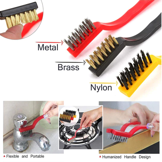 2166-3pc-mini-wire-brush-set-brass-nylon-stainless-steel-bristles-household-cleaning-brush-for-gas-stove-smoke-machine-tool-burner-tiles-tap-rust-removal-welding-slag-dirt-paint-scrubbing