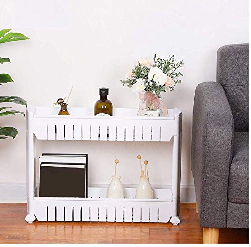 2172_2layer_slim_rack Multipurpose 2 Layer Slim Side Space Saving Storage Organizer Rack Shelf