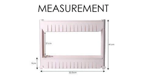 2172_2layer_slim_rack Multipurpose 2 Layer Slim Side Space Saving Storage Organizer Rack Shelf