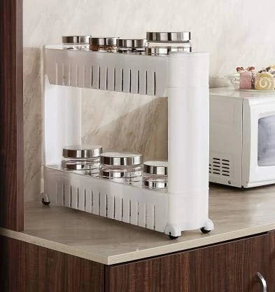 2173_3layer_slim_rack Multipurpose 3 Layer Slim Side Space Saving Storage Organizer Rack Shelf