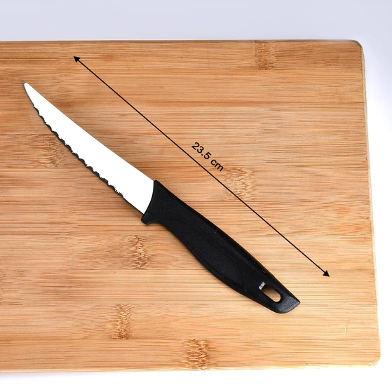 2373_black_handle_knife_no2 Stainless Steel knife and Kitchen Knife with Black Grip Handle.