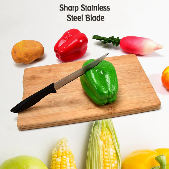 2373_black_handle_knife_no2 Stainless Steel knife and Kitchen Knife with Black Grip Handle.