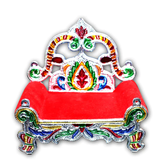 2381 Ladoo Bal Gopal Small Sinhasan for Pooja Mandir Krishna Sofa Asan