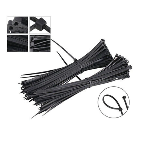 3139 6Inch Nylon Self Locking Cable Ties, Heavy Duty Strong Zip Wire Tie. Pack of 100 - Black.
