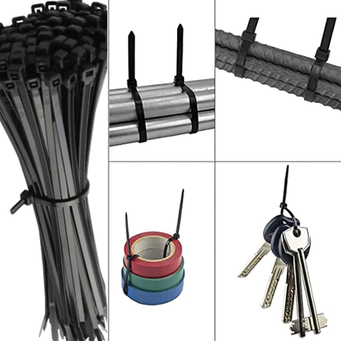 3141 10Inch Nylon Self Locking Cable Ties, Heavy Duty Strong Zip Wire Tie. Pack of 100 - Black