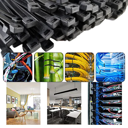 3141 10Inch Nylon Self Locking Cable Ties, Heavy Duty Strong Zip Wire Tie. Pack of 100 - Black