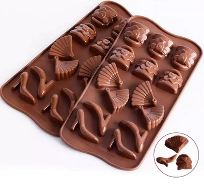 4736 14 Cavity Purse Sandle Heel Sandal Chocolate Mould (1Pc Only)