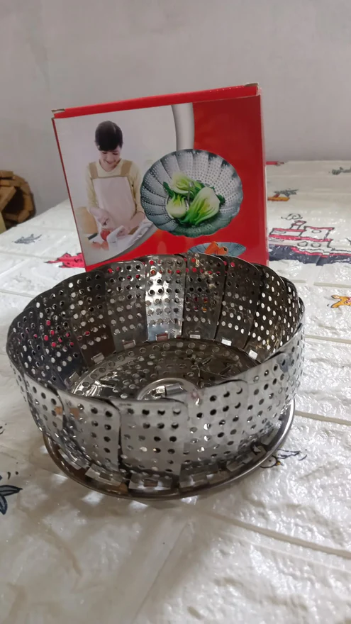 5350A UNIQUE DESIGN STAINLESS-STEEL HEAVIEST VEGETABLE ,COOKING FOLDABLE STEAMER BASKET FOR KITCHEN UTENSILS/DISH DRYING RACK/PLATE STAND/ BASKET