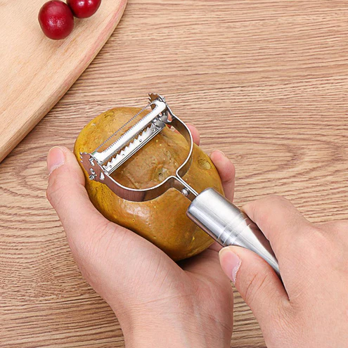 5505 MULTI-FUNCTION 2 IN 1 POTATO PEELER AND JULIENNE CUTTER, STAINLESS STEEL POTATO PEELER, GRATED CARROT, GRATED, SUITABLE FOR PEELING AND SHREDDING FRUIT AND VEGETABLES KITCHEN ACCESSORIES (1 PC)