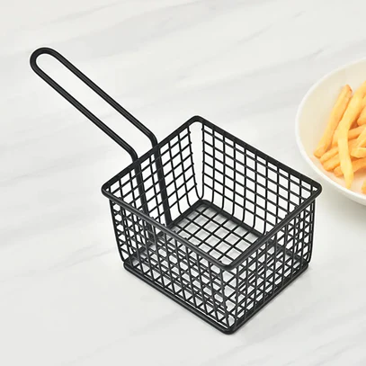 5972 FRYING BASKETS FOR CHIPS STAINLESS STEEL SNACK BASKET POTATO MESH STRAINER BASKET FRENCH FRIES FOOD BASKET FOOD STRAINER COOKING TOOLS FRYING BASKET