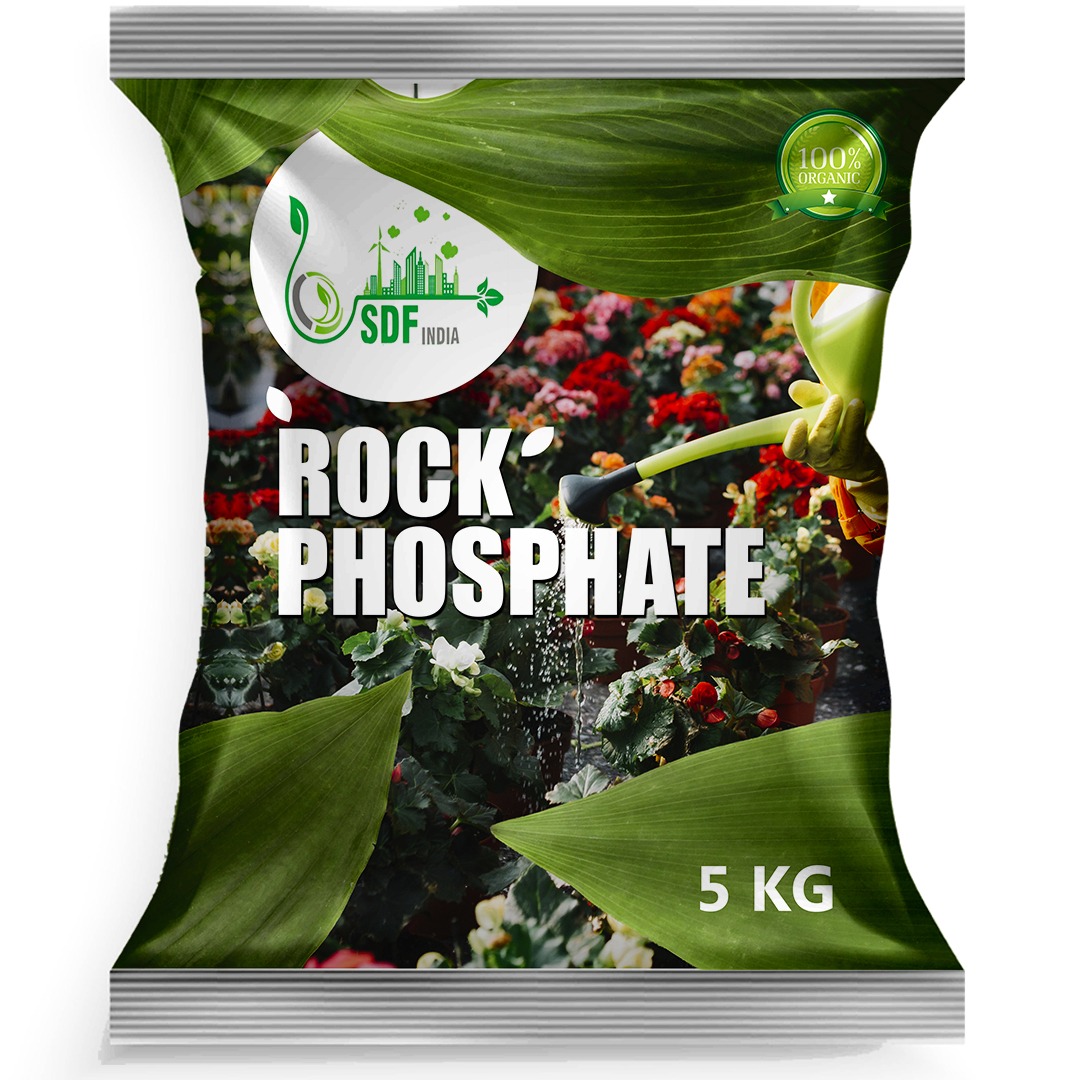 6055 SDFINDIA Organic Rock Phosphate Essential Fertilizer all  Purpose Powder for Fruting & Flowering  Plants ( 5 kg )(SDFindiaRP5K)(6055_rock phas_5kg)