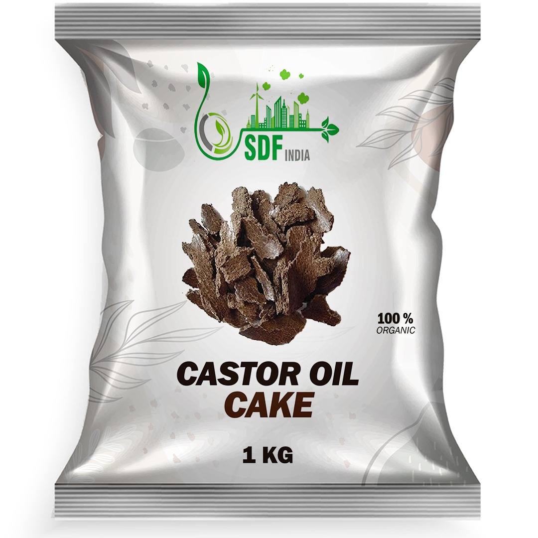 6090  SDF India Castor Oil Seed Cake Powder | 100% Natural, Organic NPK Fertilizers | Micronutrients for Plants | Home & Terrace Gardening | Boosts Plant Growth & Pest Repellent (1Kg) (SDFindia1kgCC)(6090_Castor cake_1kg)
