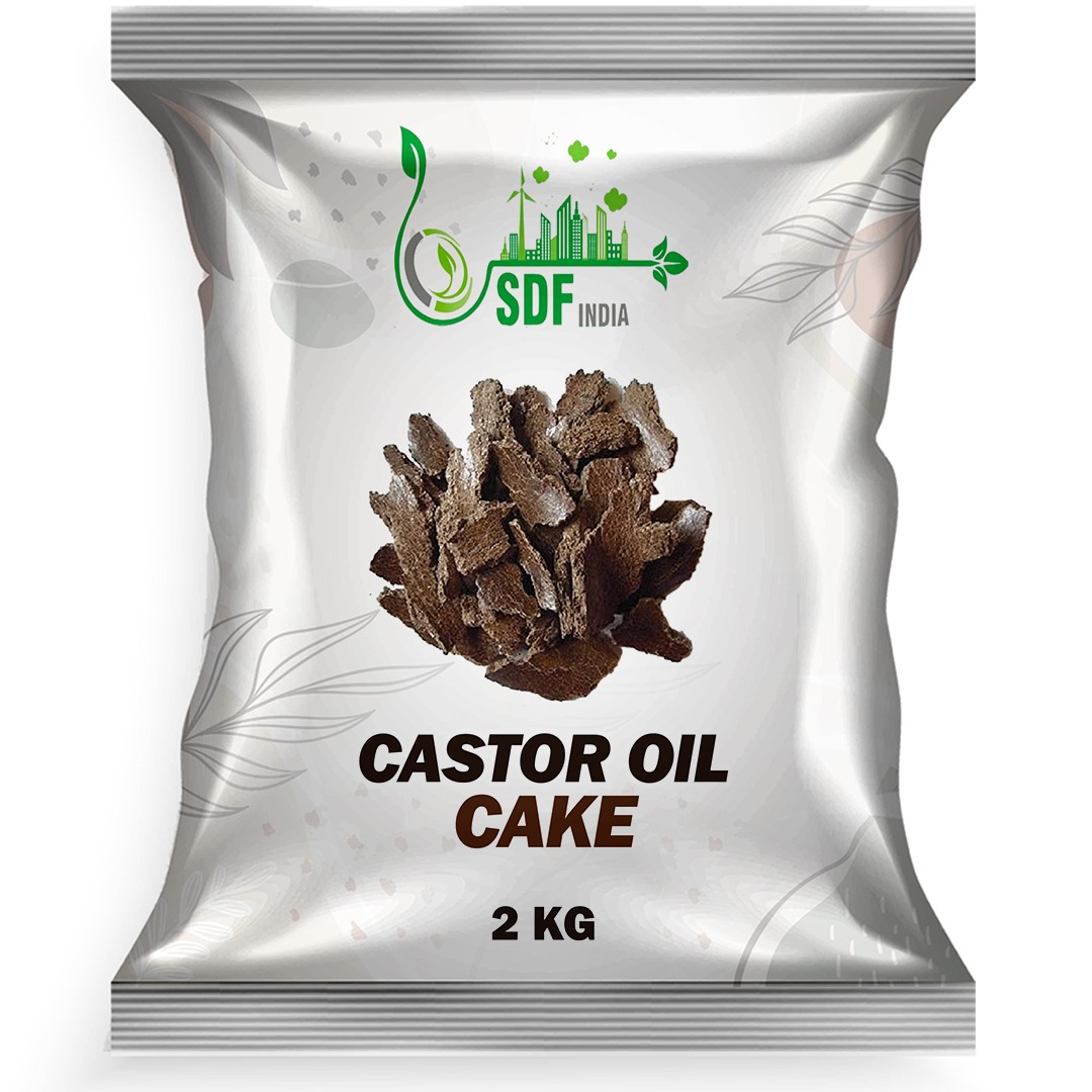 6091  SDF India Castor Oil Seed Cake Powder | 100% Natural, Organic NPK Fertilizers | Micronutrients for Plants | Home & Terrace Gardening | Boosts Plant Growth & Pest Repellent (2Kg) (SDFindia2kgCC)(6091_Castor cake_2kg)