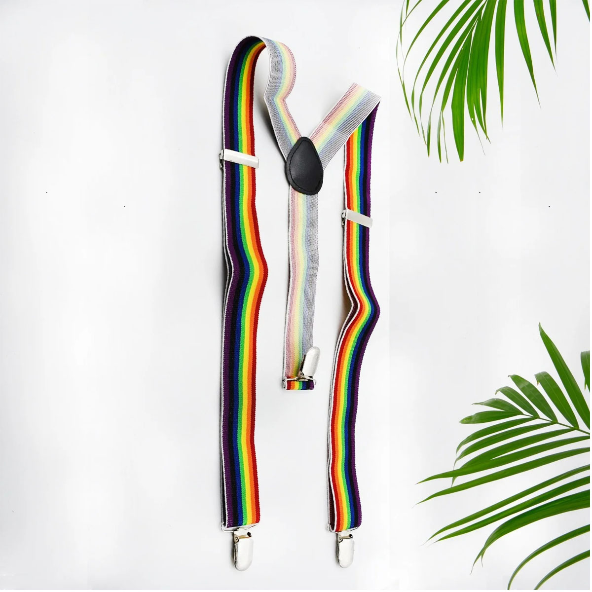 7297 FASHION ACCESSORIES SUSPENDERS FOR MEN: BUTTON PANT BRACES CLOTHES ACCESSORY WITH ELASTIC, Y BACK DESIGN - REGULAR AND TALL SIZES MIX COLOR (1PC)