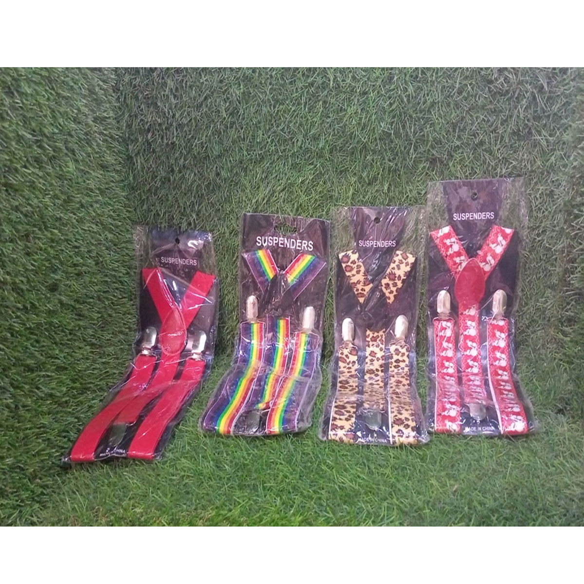 7297 FASHION ACCESSORIES SUSPENDERS FOR MEN: BUTTON PANT BRACES CLOTHES ACCESSORY WITH ELASTIC, Y BACK DESIGN - REGULAR AND TALL SIZES MIX COLOR (1PC)