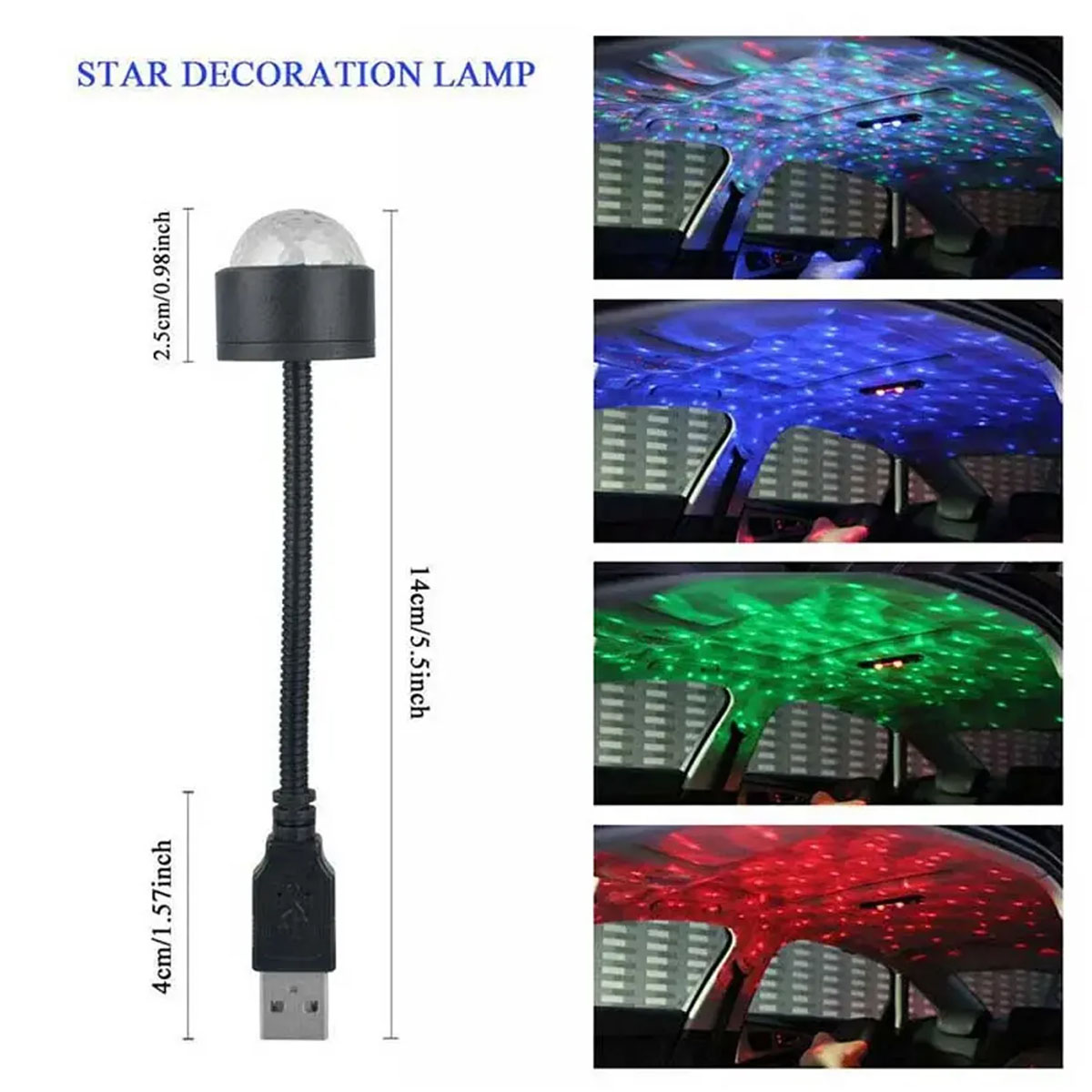 7397 USB STAR NIGHT LIGHT PROJECTOR AND MINI DISCO BALL LIGHT, ADJUSTABLE AUTO ROOF INTERIOR CAR CEILING LIGHTS, FLEXIBLE ATMOSPHERE STROBE LIGHT DECORATIONS FOR BEDROOM CAR PARTY CEILING