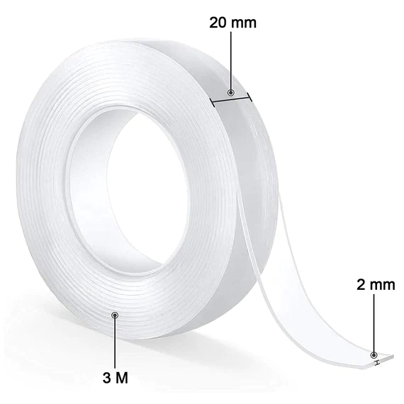 882 Double Sided Nano Adhesive Tape, 3 meter Washable Traceless Nano Gel Tape, Multipurpose