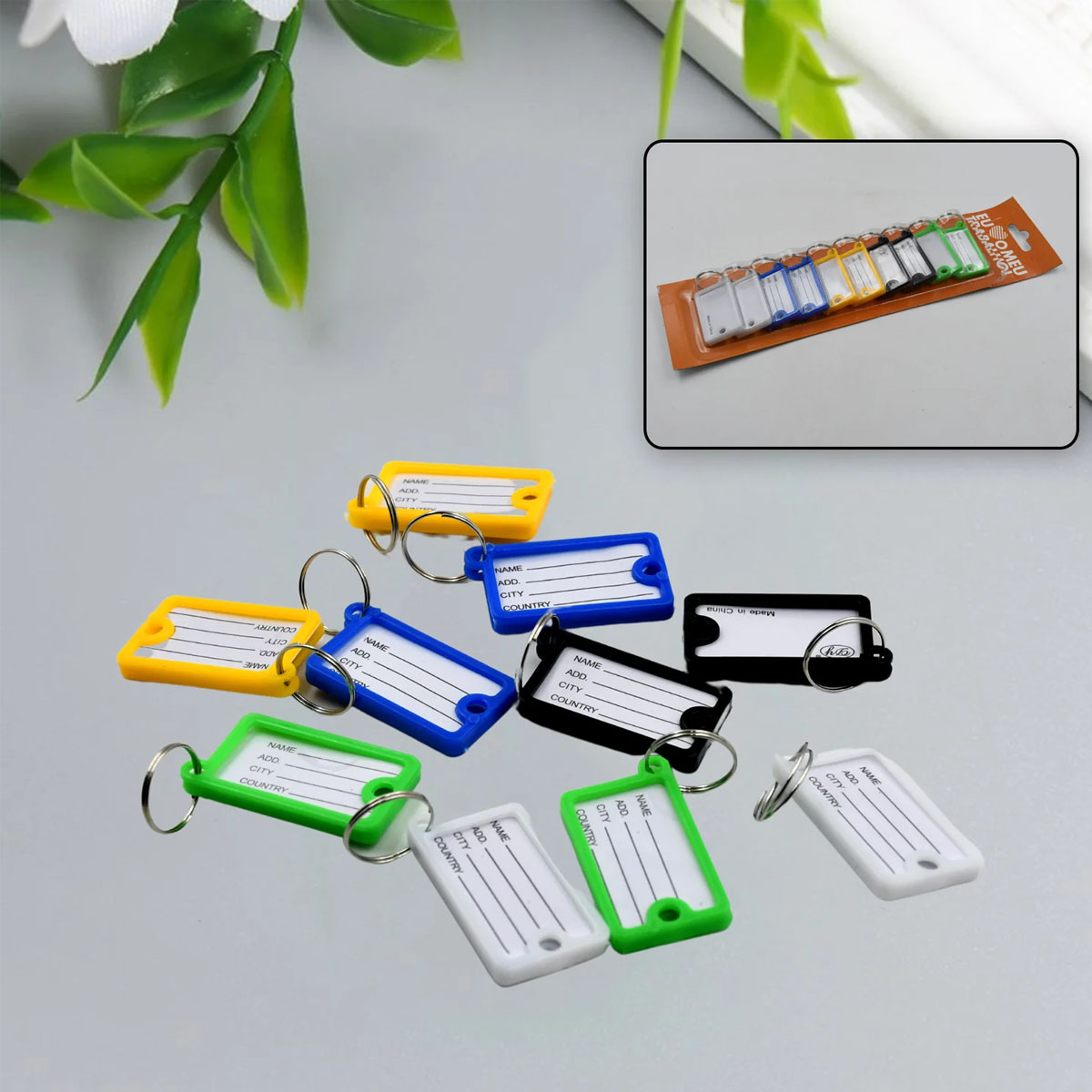 9359 WALLET KEYCHAIN 10 PCS SET PLASTIC KEY CUSTOM KEY TAGS KEY RING TAGS NUMBERED KEY TAGS TAGS WITH BACKPACK KEYCHAIN